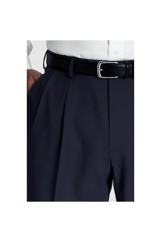 Lands039 End Suits and Separates Men Big Uniform Pleat Washable Wool Trousers True Navy Lands039 End Suits and Separates Men Big Uniform Pleat Washable Wool Trousers True Navy