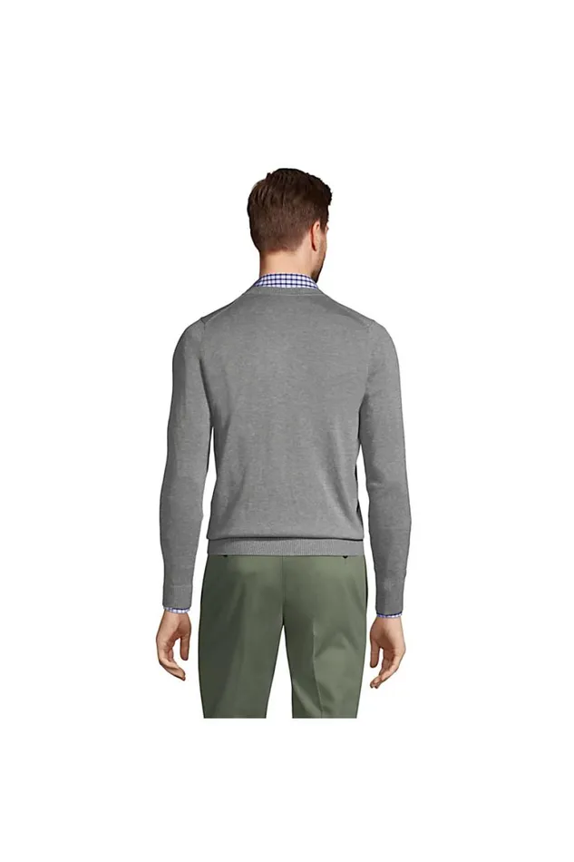 Lands039 End Sweaters Men Cotton Modal Tailored Fit Vneck Sweater Pewter Heather Lands039 End Sweaters Men Cotton Modal Tailored Fit Vneck Sweater Pewter Heather