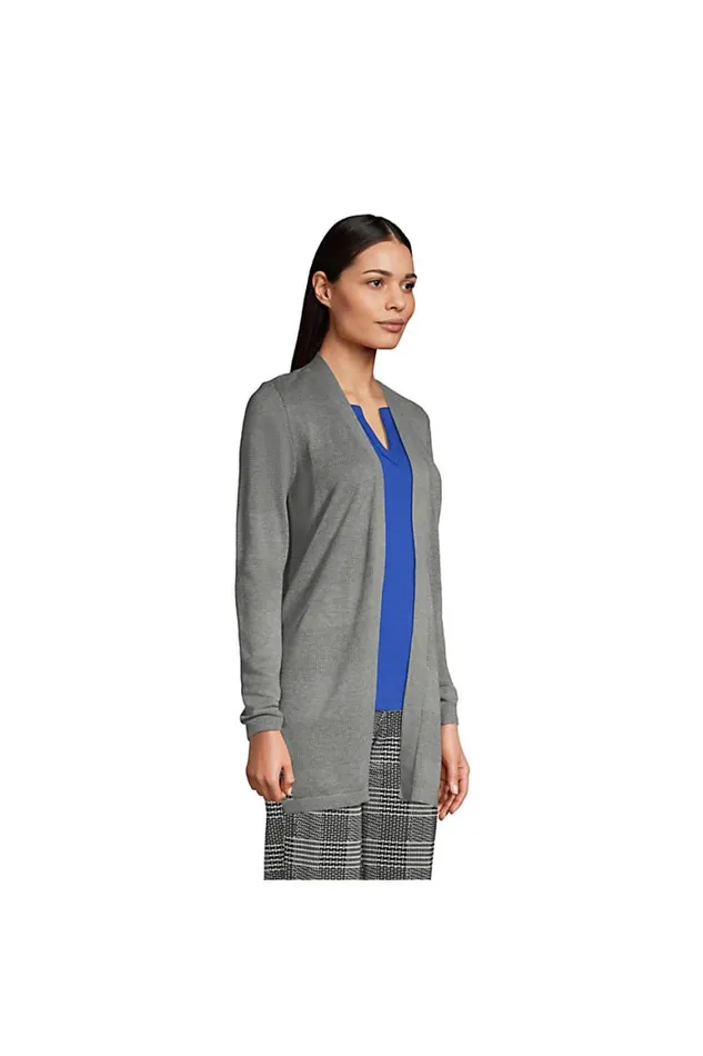 Lands039 End Sweaters Women Cotton Modal Texture Stripe Open Cardigan Sweater Black Lands039 End Sweaters Women Cotton Modal Texture Stripe Open Cardigan Sweater Black