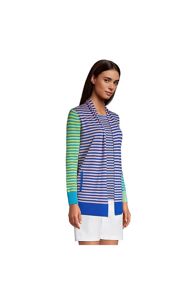 Lands039 End Sweaters Women Cotton Open Long Cardigan Sweater 8211 Stripe Hot Pink Stripe Lands039 End Sweaters Women Cotton Open Long Cardigan Sweater 8211 Stripe Hot Pink Stripe