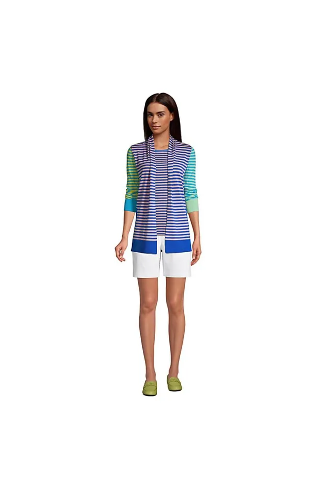 Lands039 End Sweaters Women Cotton Open Long Cardigan Sweater 8211 Stripe Hot Pink Stripe Lands039 End Sweaters Women Cotton Open Long Cardigan Sweater 8211 Stripe Hot Pink Stripe
