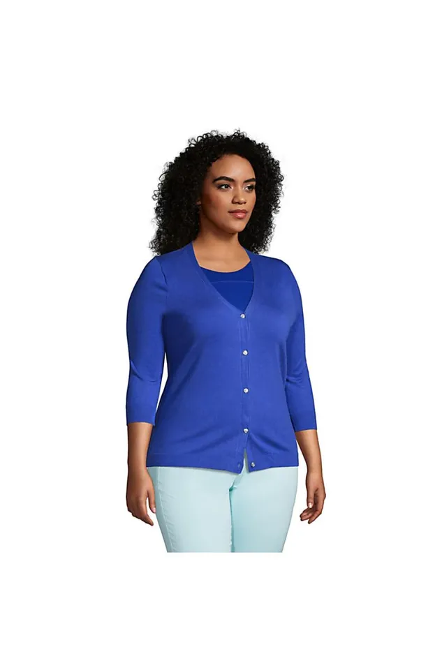 Lands039 End Sweaters Women Plus Size 34 Sleeve Performance Cardigan Sweater Black Lands039 End Sweaters Women Plus Size 34 Sleeve Performance Cardigan Sweater Black