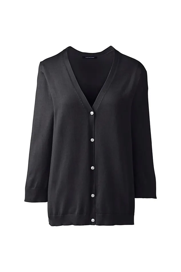 Lands039 End Sweaters Women Plus Size 34 Sleeve Performance Cardigan Sweater Black Lands039 End Sweaters Women Plus Size 34 Sleeve Performance Cardigan Sweater Black