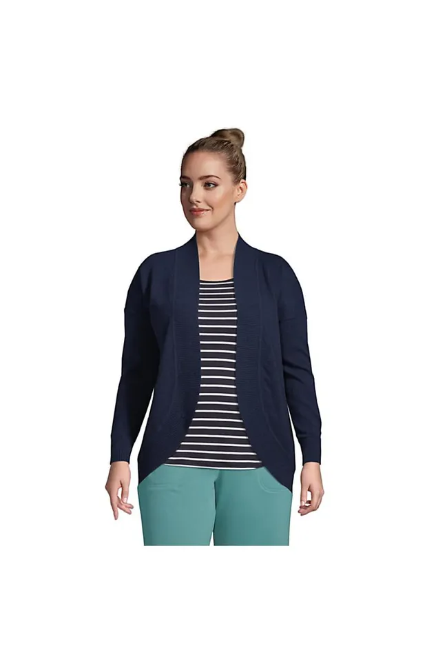 Lands039 End Sweaters Women Plus Size Cashmere Cocoon Cardigan Sweater Radiant Navy