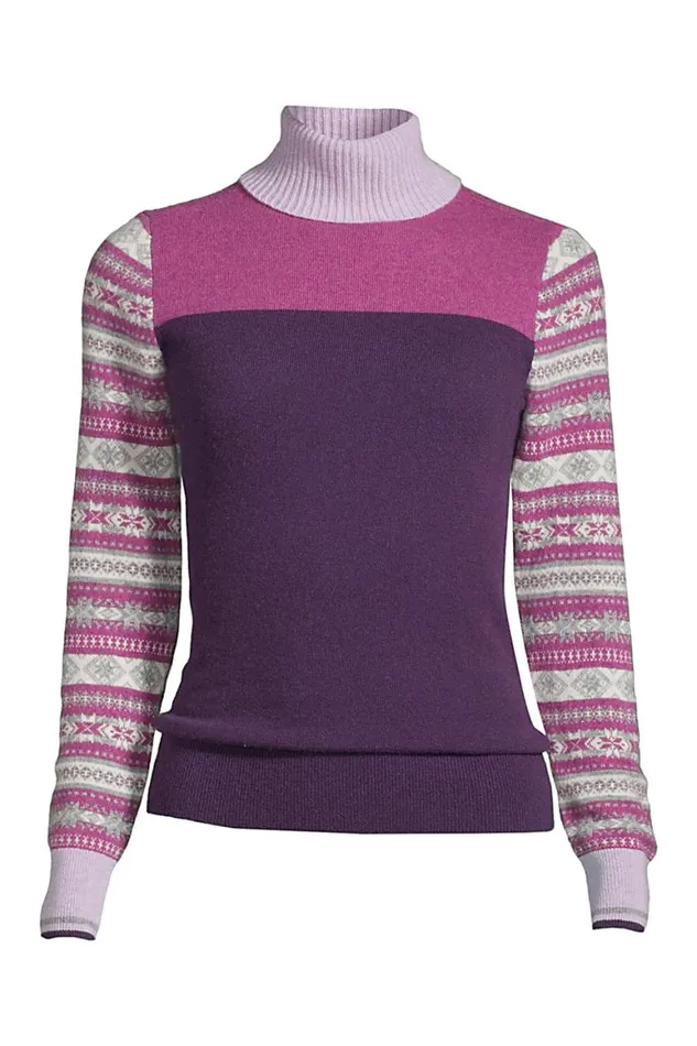 Lands039 End Sweaters Women Plus Size Cashmere Long Sleeve Pattern Turtleneck Sweater Rubellite Blocked Fairisle Lands039 End Sweaters Women Plus Size Cashmere Long Sleeve Pattern Turtleneck Sweater Rubellite Blocked Fairisle