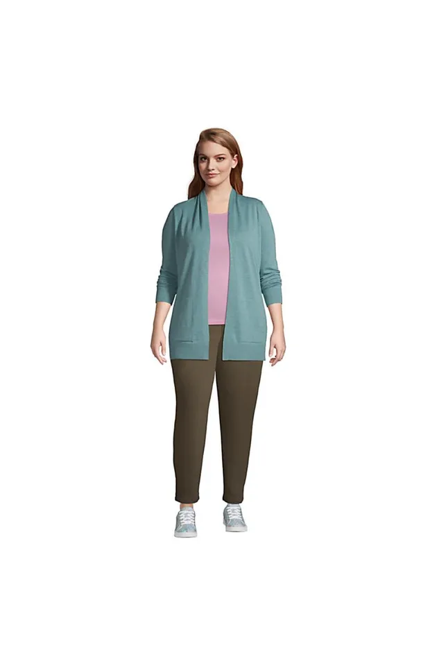 Lands039 End Sweaters Women Plus Size Cotton Open Long Cardigan Sweater Teal Shadow Heather Lands039 End Sweaters Women Plus Size Cotton Open Long Cardigan Sweater Teal Shadow Heather