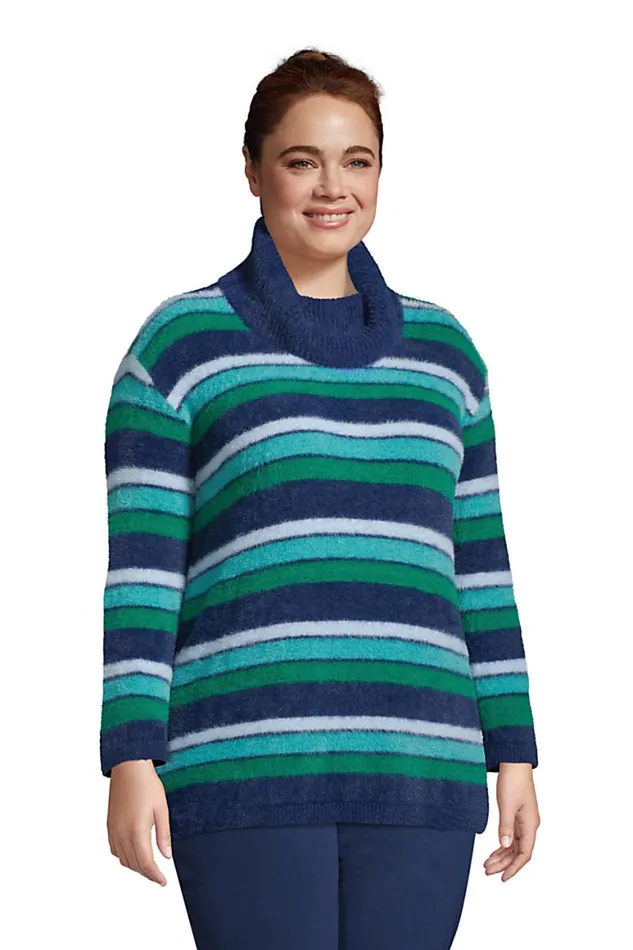 Lands039 End Sweaters Women Plus Size Eyelash Cowl Neck Sweater 8211 Stripe Deep Sea Navy Multi Stripe Lands039 End Sweaters Women Plus Size Eyelash Cowl Neck Sweater 8211 Stripe Deep Sea Navy Multi Stripe