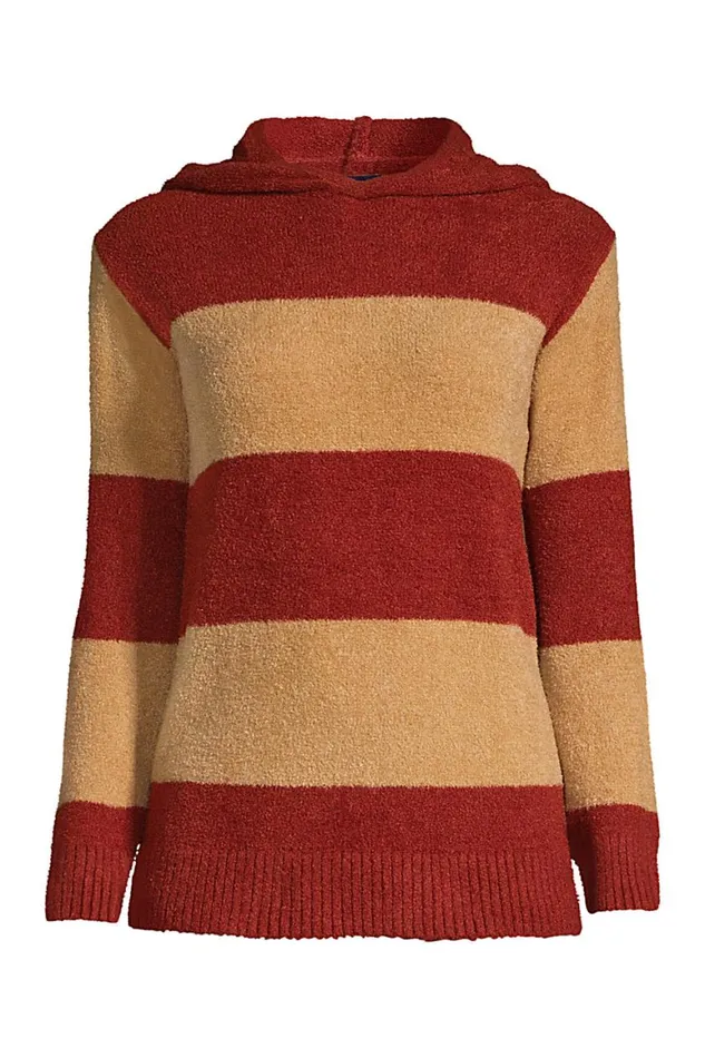 Lands039 End Sweaters Women Plus Size Lounge Hooded Pullover Stripe Sweater Slounge Rust Red Stripe Lands039 End Sweaters Women Plus Size Lounge Hooded Pullover Stripe Sweater Slounge Rust Red Stripe