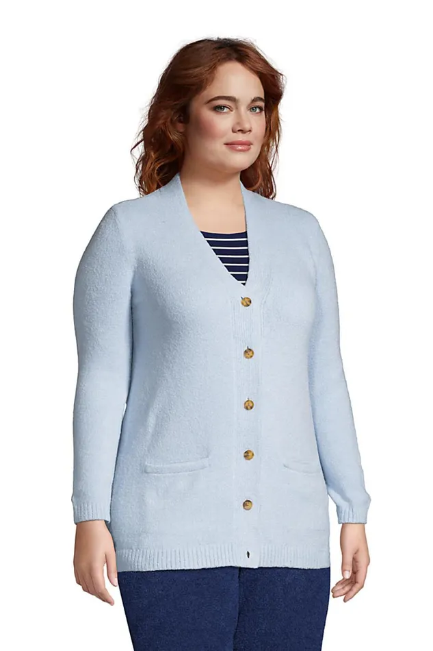 Lands039 End Sweaters Women Plus Size Lounge V Neck Cardigan Sweater Slounge Soft Blue Haze Lands039 End Sweaters Women Plus Size Lounge V Neck Cardigan Sweater Slounge Soft Blue Haze