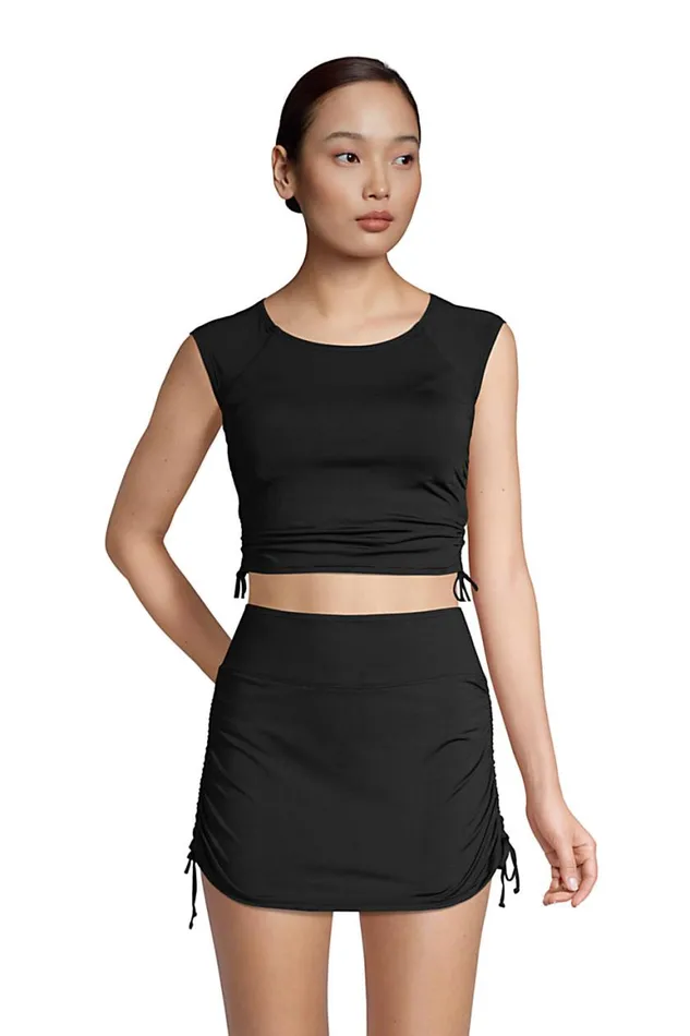 Lands039 End Swimsuits Women Chlorine Resistant Adjustable Cap Sleeve Bikini Top Swimsuit Black Lands039 End Swimsuits Women Chlorine Resistant Adjustable Cap Sleeve Bikini Top Swimsuit Black