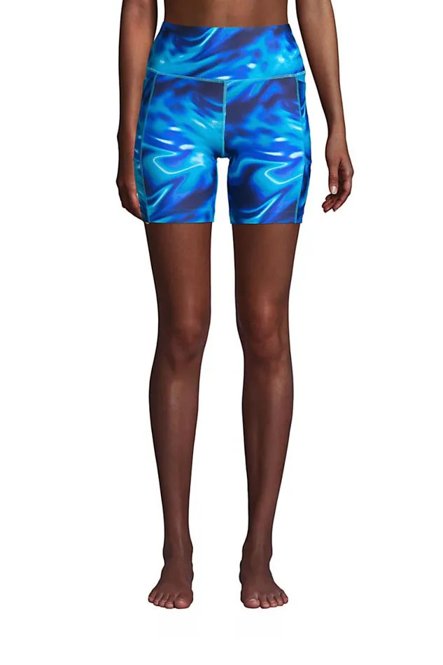Lands039 End Swimsuits Women Chlorine Resistant High Waisted 6034 Bike Swim Shorts With Upf 50 Sun Protection Electric Blue Multi Lands039 End Swimsuits Women Chlorine Resistant High Waisted 6034 Bike Swim Shorts With Upf 50 Sun Protection Electric Blue Multi
