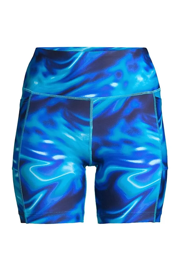 Lands039 End Swimsuits Women Chlorine Resistant High Waisted 6034 Bike Swim Shorts With Upf 50 Sun Protection Electric Blue Multi Lands039 End Swimsuits Women Chlorine Resistant High Waisted 6034 Bike Swim Shorts With Upf 50 Sun Protection Electric Blue Multi