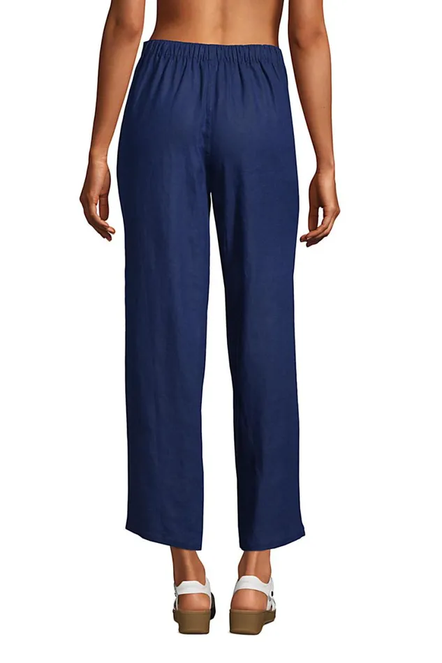 Lands039 End Swimsuits Women Linen Pareo Swim Coverup Pants Deep Sea Navy Lands039 End Swimsuits Women Linen Pareo Swim Coverup Pants Deep Sea Navy