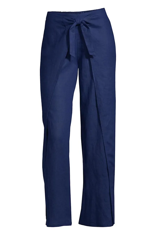 Lands039 End Swimsuits Women Linen Pareo Swim Coverup Pants Deep Sea Navy Lands039 End Swimsuits Women Linen Pareo Swim Coverup Pants Deep Sea Navy