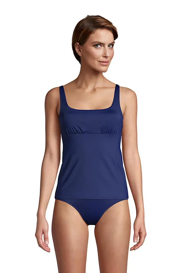 Lands039 End Swimsuits Women Mastectomy Chlorine Resistant Square Neck Tankini Top Swimsuit Adjustable Straps Deep Sea Navy Lands039 End Swimsuits Women Mastectomy Chlorine Resistant Square Neck Tankini Top Swimsuit Adjustable Straps Deep Sea Navy