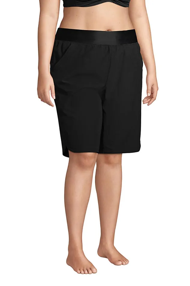 Lands039 End Swimsuits Women Plus Size 11034 Quick Dry Elastic Waist Modest Board Shorts Swim Coverup Shorts With Panty Black Lands039 End Swimsuits Women Plus Size 11034 Quick Dry Elastic Waist Modest Board Shorts Swim Coverup Shorts With Panty Black