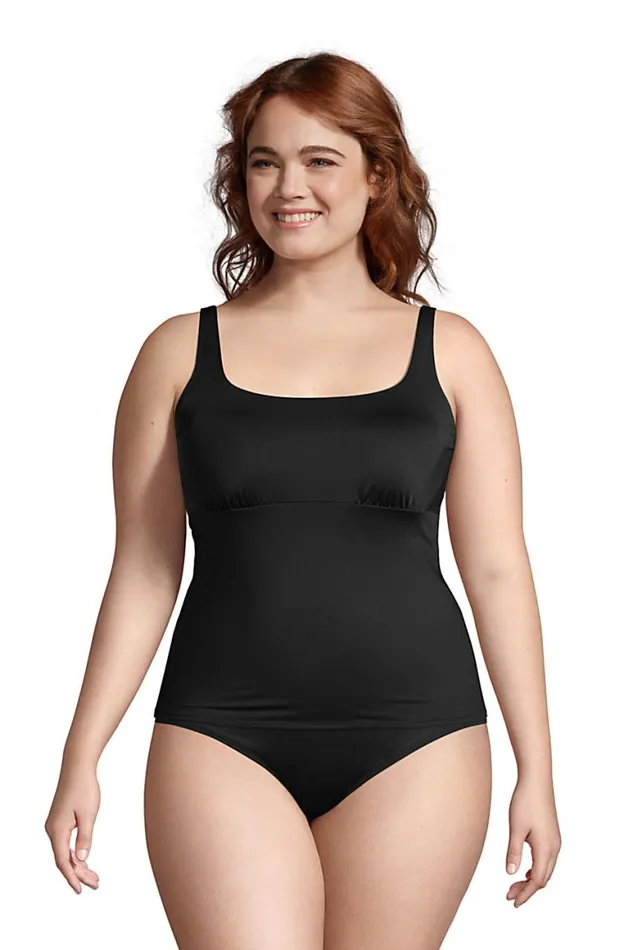 Lands039 End Swimsuits Women Plus Size Chlorine Resistant Square Neck Underwire Tankini Top Swimsuit Adjustable Straps Black Lands039 End Swimsuits Women Plus Size Chlorine Resistant Square Neck Underwire Tankini Top Swimsuit Adjustable Straps Black