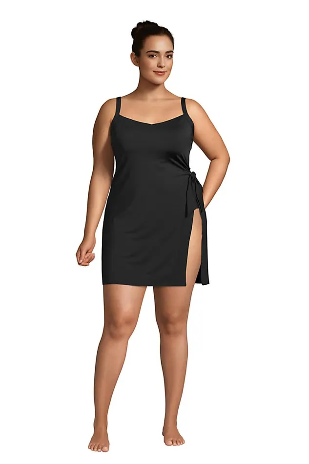 Lands039 End Swimsuits Women Plus Size Chlorine Resistant Sweetheart Swim Dress One Piece Swimsuit Adjustable Straps Black Lands039 End Swimsuits Women Plus Size Chlorine Resistant Sweetheart Swim Dress One Piece Swimsuit Adjustable Straps Black