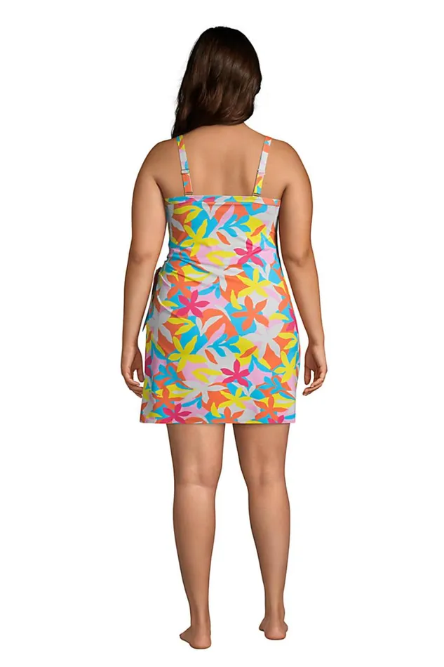 Lands039 End Swimsuits Women Plus Size Chlorine Resistant Sweetheart Swim Dress One Piece Swimsuit Adjustable Straps Turquoise Multi Graphic Floral Lands039 End Swimsuits Women Plus Size Chlorine Resistant Sweetheart Swim Dress One Piece Swimsuit Adjustable Straps Turquoise Multi Graphic Floral