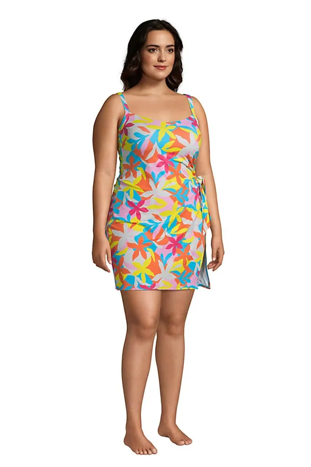 Lands039 End Swimsuits Women Plus Size Chlorine Resistant Sweetheart Swim Dress One Piece Swimsuit Adjustable Straps Turquoise Multi Graphic Floral Lands039 End Swimsuits Women Plus Size Chlorine Resistant Sweetheart Swim Dress One Piece Swimsuit Adjustable Straps Turquoise Multi Graphic Floral