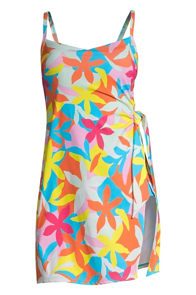 Lands039 End Swimsuits Women Plus Size Chlorine Resistant Sweetheart Swim Dress One Piece Swimsuit Adjustable Straps Turquoise Multi Graphic Floral Lands039 End Swimsuits Women Plus Size Chlorine Resistant Sweetheart Swim Dress One Piece Swimsuit Adjustable Straps Turquoise Multi Graphic Floral