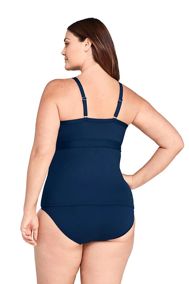 Lands039 End Swimsuits Women Plus Size Ddcup Keyhole High Neck Modest Tankini Top Swimsuit Adjustable Straps Deep Sea Navy Lands039 End Swimsuits Women Plus Size Ddcup Keyhole High Neck Modest Tankini Top Swimsuit Adjustable Straps Deep Sea Navy