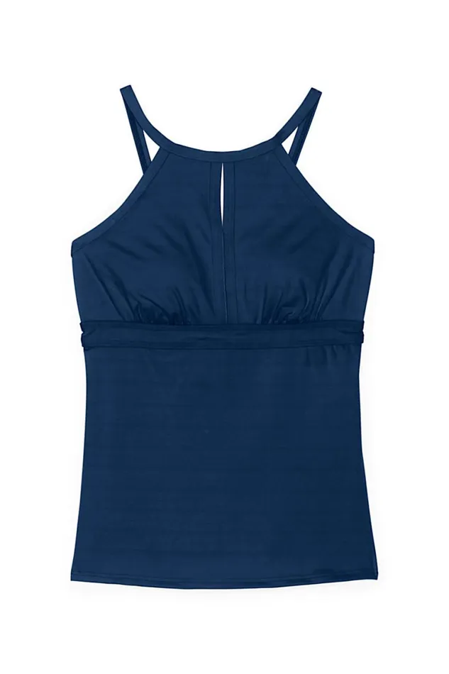 Lands039 End Swimsuits Women Plus Size Ddcup Keyhole High Neck Modest Tankini Top Swimsuit Adjustable Straps Deep Sea Navy Lands039 End Swimsuits Women Plus Size Ddcup Keyhole High Neck Modest Tankini Top Swimsuit Adjustable Straps Deep Sea Navy