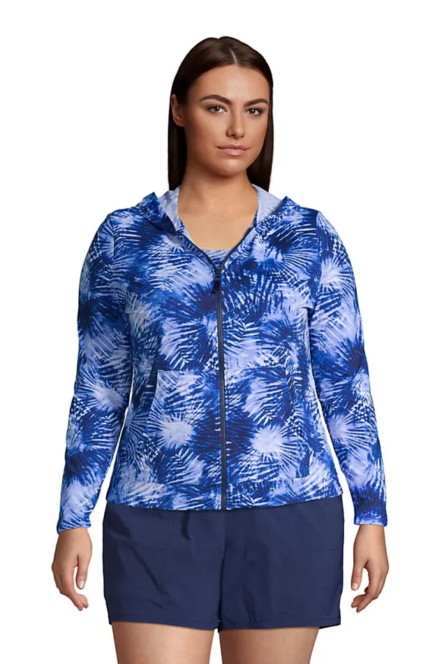 Lands039 End Swimsuits Women Plus Size Hooded Full Zip Long Sleeve Rash Guard Upf 50 Sun Protection Coverup Pockets Deep Sea Navy Tie Dye Palm Lands039 End Swimsuits Women Plus Size Hooded Full Zip Long Sleeve Rash Guard Upf 50 Sun Protection Coverup Pockets Deep Sea Navy Tie Dye Palm