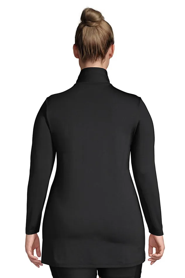 Lands039 End Swimsuits Women Plus Size Quarter Zip Long Sleeve Tunic Rash Guard Coverup Upf 50 Sun Protection Black Lands039 End Swimsuits Women Plus Size Quarter Zip Long Sleeve Tunic Rash Guard Coverup Upf 50 Sun Protection Black