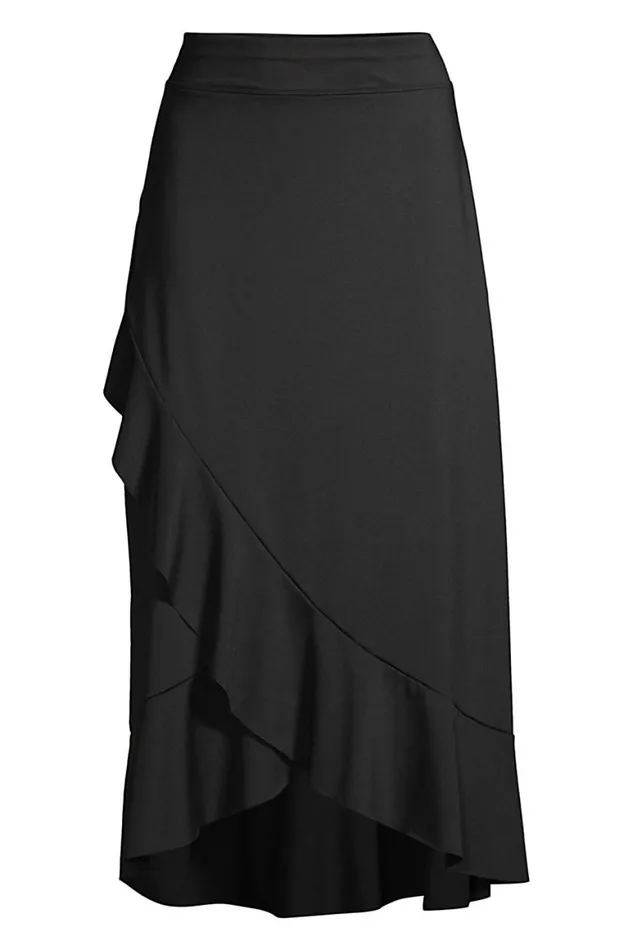 Lands039 End Swimsuits Women Ruffle Hem Midi Swim Coverup Skirt Black Lands039 End Swimsuits Women Ruffle Hem Midi Swim Coverup Skirt Black