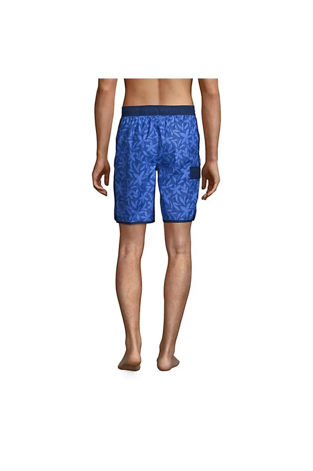 Lands039 End Swimwear Men Big Board Short Swim Trunks Chicory Blue Stripe Floral Lands039 End Swimwear Men Big Board Short Swim Trunks Chicory Blue Stripe Floral