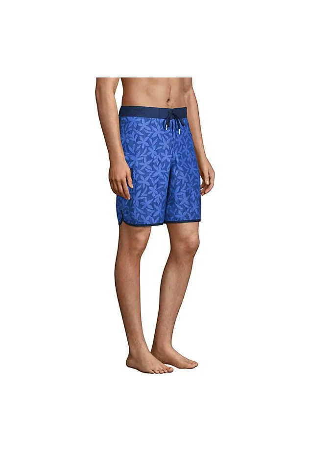Lands039 End Swimwear Men Big Board Short Swim Trunks Chicory Blue Stripe Floral Lands039 End Swimwear Men Big Board Short Swim Trunks Chicory Blue Stripe Floral