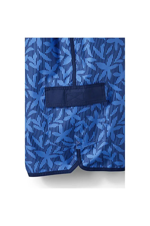 Lands039 End Swimwear Men Big Board Short Swim Trunks Chicory Blue Stripe Floral Lands039 End Swimwear Men Big Board Short Swim Trunks Chicory Blue Stripe Floral