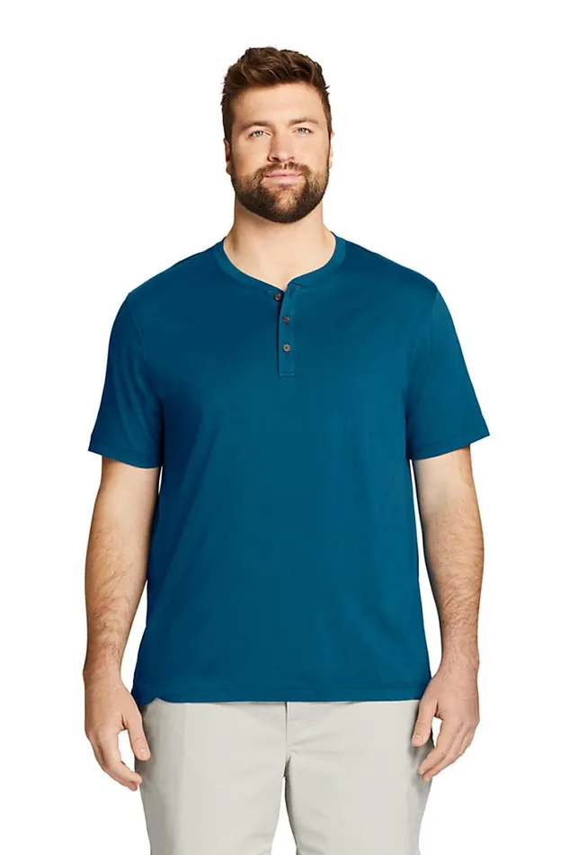 Lands039 End TShirts Men Big And Tall Short Sleeve Supima Jersey Henley Soft Sea Green Lands039 End TShirts Men Big And Tall Short Sleeve Supima Jersey Henley Soft Sea Green