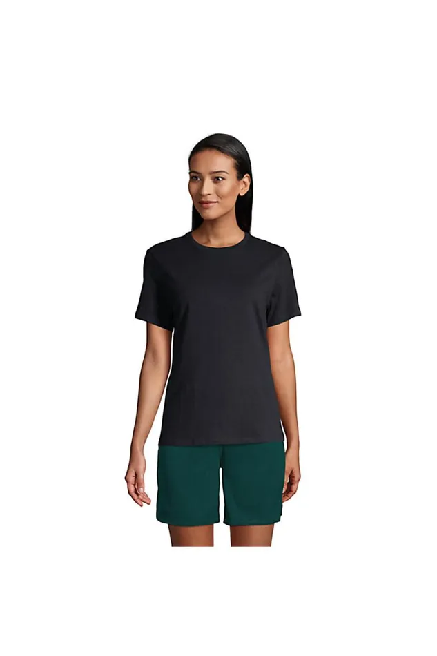 Lands039 End Tops and Tees Women Short Sleeve Feminine Fit Essential Tshirt Black Lands039 End Tops and Tees Women Short Sleeve Feminine Fit Essential Tshirt Black