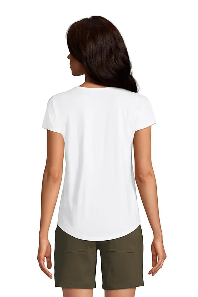 Lands039 End Tops and Tees Women Short Sleeve Lightweight Uneck Tshirt Black Lands039 End Tops and Tees Women Short Sleeve Lightweight Uneck Tshirt Black