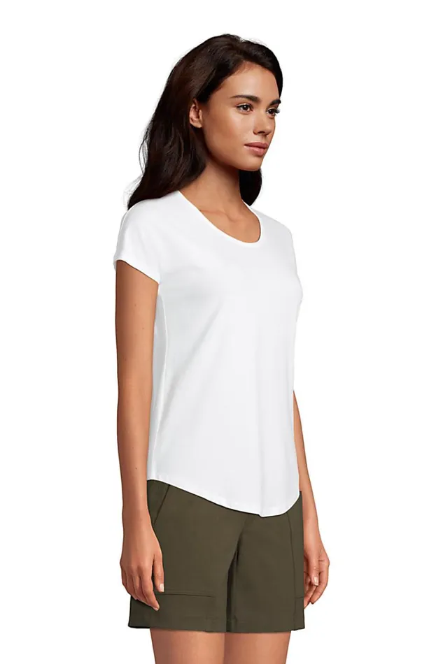 Lands039 End Tops and Tees Women Short Sleeve Lightweight Uneck Tshirt Black Lands039 End Tops and Tees Women Short Sleeve Lightweight Uneck Tshirt Black