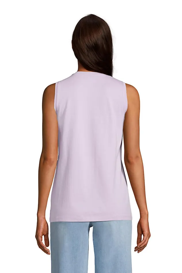 Lands039 End Tops and Tees Women Supima Cotton Crew Neck Tank Top Lavender Cloud Lands039 End Tops and Tees Women Supima Cotton Crew Neck Tank Top Lavender Cloud