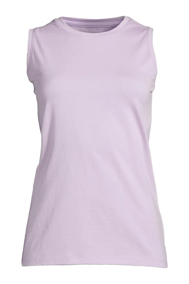 Lands039 End Tops and Tees Women Supima Cotton Crew Neck Tank Top Lavender Cloud Lands039 End Tops and Tees Women Supima Cotton Crew Neck Tank Top Lavender Cloud