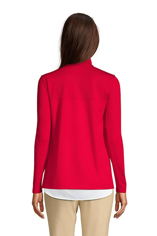 Lands039 End Tops and Tees Women Textured Quarter Zip Pullover Dark Cobalt Blue Lands039 End Tops and Tees Women Textured Quarter Zip Pullover Dark Cobalt Blue