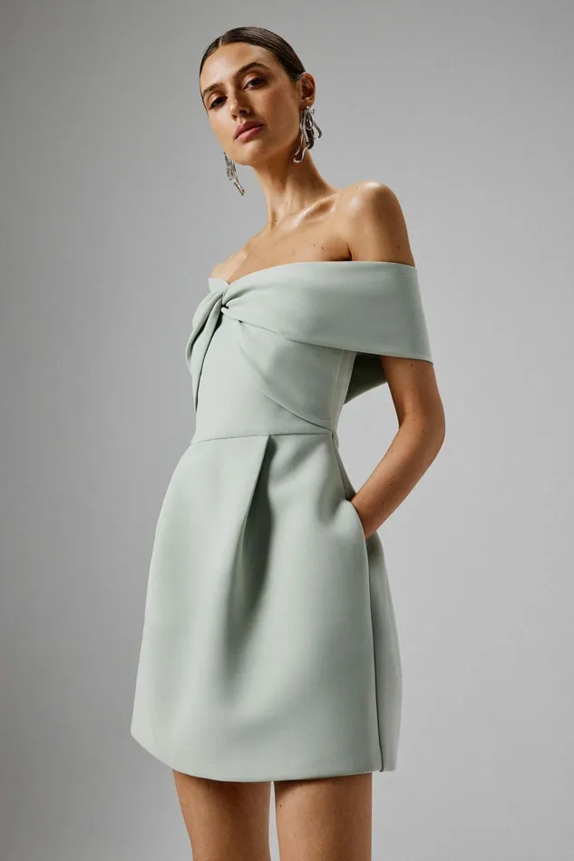 Lavish Alice ALine Dresses MILA Twisted One Shoulder Mini Dress In Sage Green Sage Green 8211 Women Lavish Alice ALine Dresses MILA Twisted One Shoulder Mini Dress In Sage Green Sage Green 8211 Women