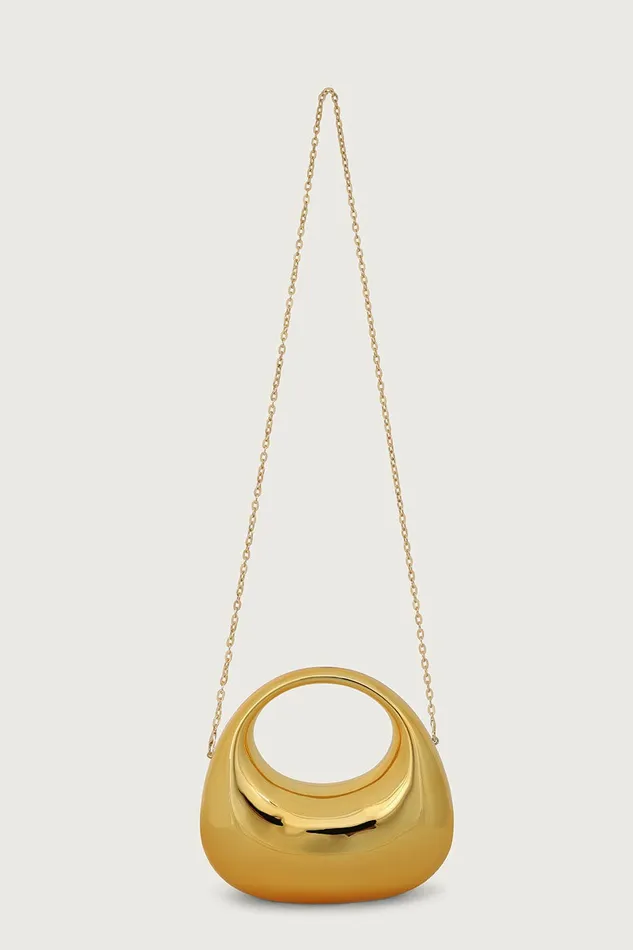 Lavish Alice Clutch Bags VIVIANA Mini Sculptural Acrylic Bag In Gold Gold 8211 Women