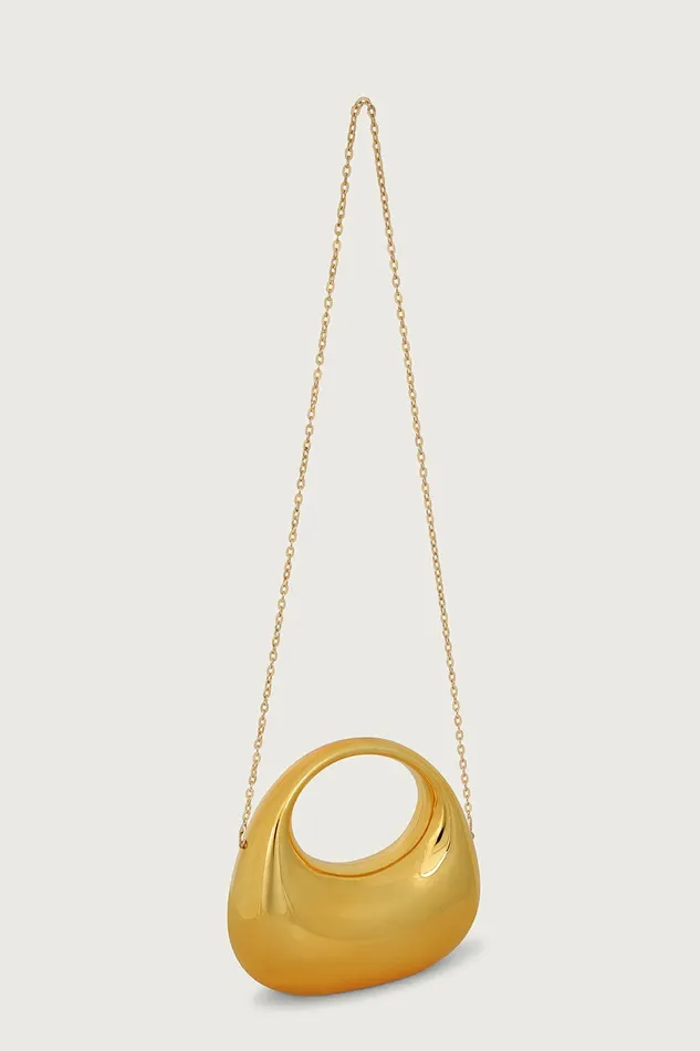 Lavish Alice Clutch Bags VIVIANA Mini Sculptural Acrylic Bag In Gold Gold 8211 Women