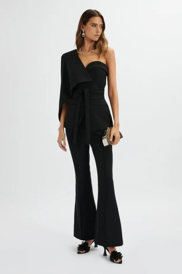 Lavish Alice Suiting EMELIE Fit and Flare Tailored Trouser In Black Black 8211 Women Lavish Alice Suiting EMELIE Fit and Flare Tailored Trouser In Black Black 8211 Women