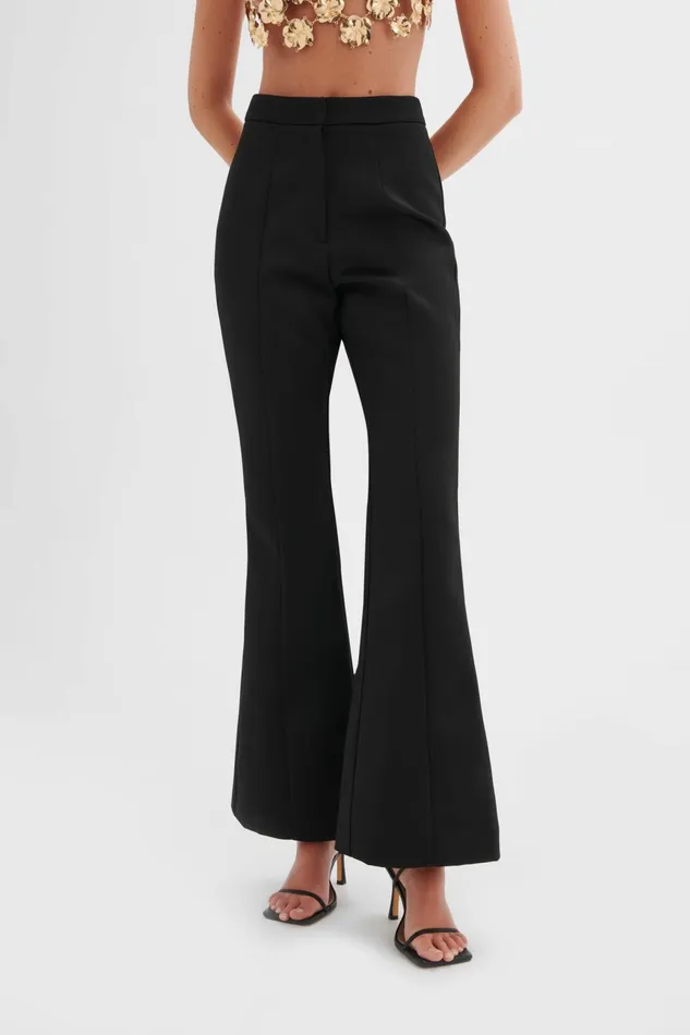 Lavish Alice Suiting EMELIE Fit And Flare Satin Trouser In Black Black 8211 Women