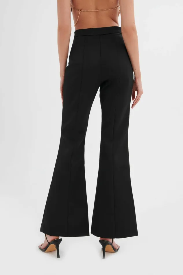 Lavish Alice Suiting EMELIE Fit And Flare Satin Trouser In Black Black 8211 Women
