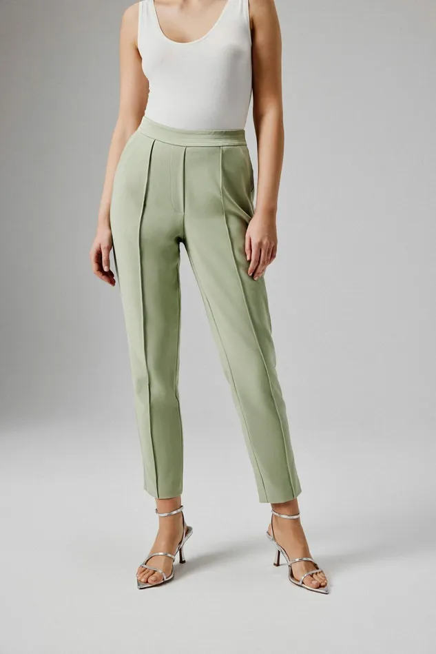 Lavish Alice Suiting JUNE Mid Rise Satin Mix Tailored Trousers In Sage Green Sage Green 8211 Women