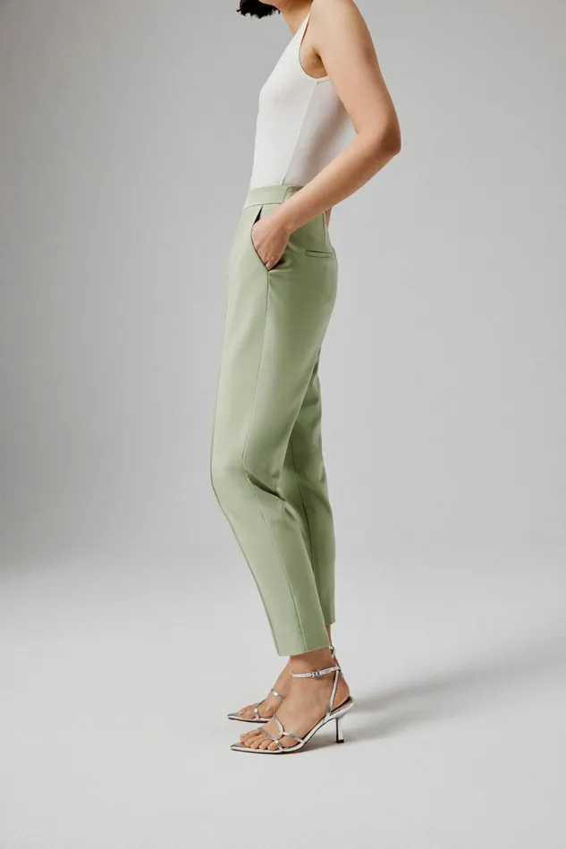 Lavish Alice Suiting JUNE Mid Rise Satin Mix Tailored Trousers In Sage Green Sage Green 8211 Women