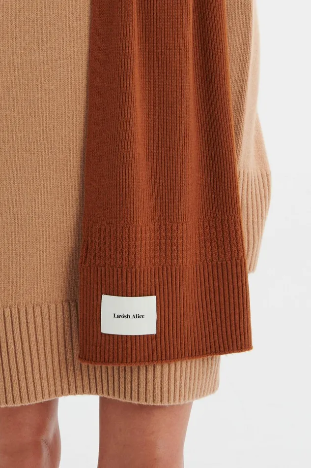 Lavish Alice Winter Knitwear EZRA Knitted Cashmere Blend Beanie In Camel Camel 8211 Women