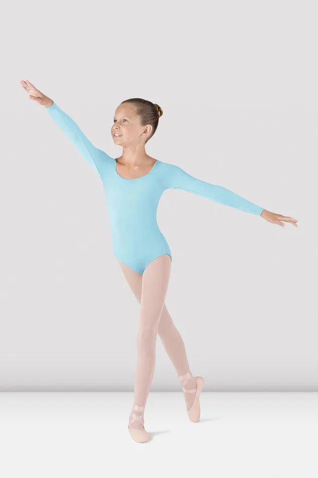 Leotards Girls Meglio Long Sleeve Leotard Pastel Blue 8211 Bloch Children
